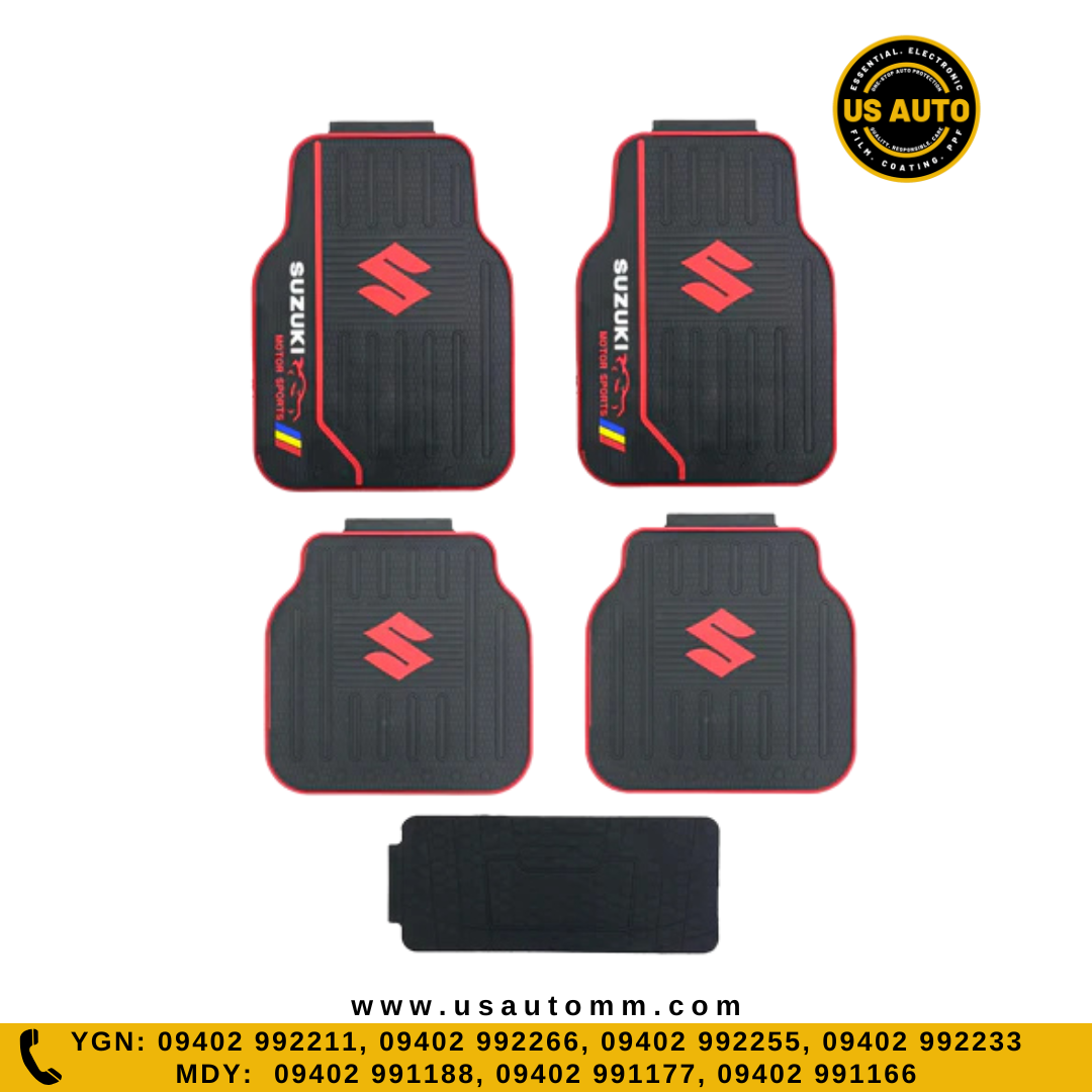 RUBBER LOGO FLOOR MAT (BLACK) SUZUKI UNI