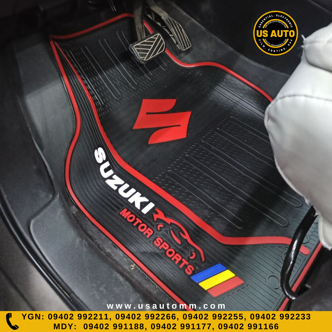 RUBBER LOGO FLOOR MAT (BLACK) SUZUKI UNI