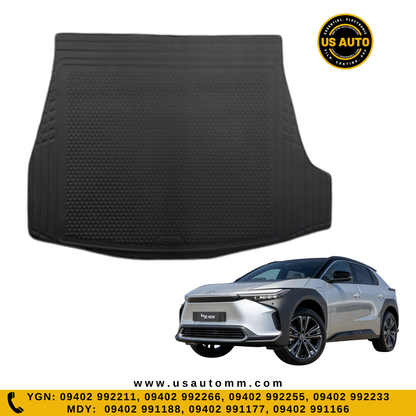 RUBBER TRUNK MAT (HIGH QUALITY) (BLACK) TOYOTA BZ4X (2023 UP) EV
