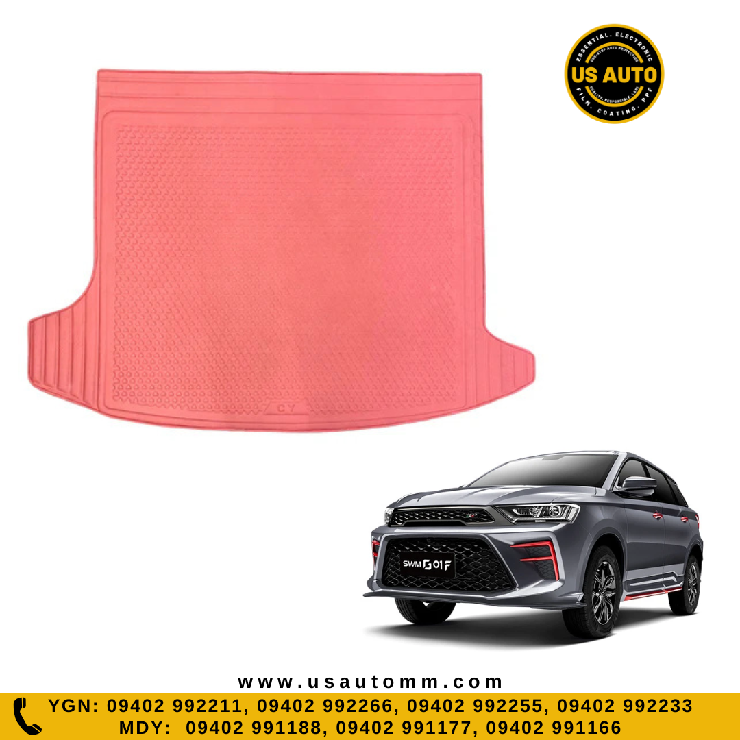 RUBBER TRUNK MAT (HIGH QUALITY) (WINE RED) SWM G01F