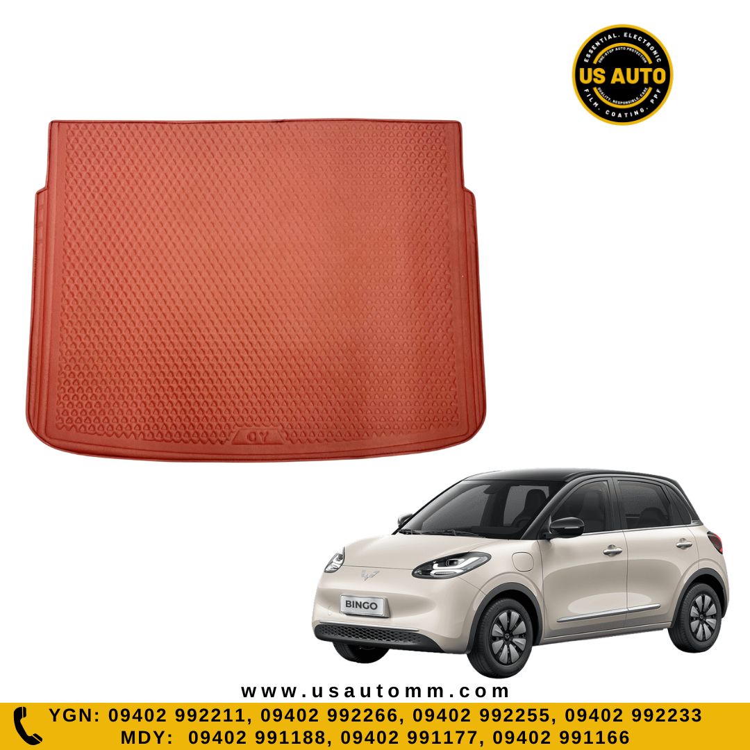 RUBBER TRUNK MAT (HIGH QUALITY) (WINE RED) WULING BINGO EV-2