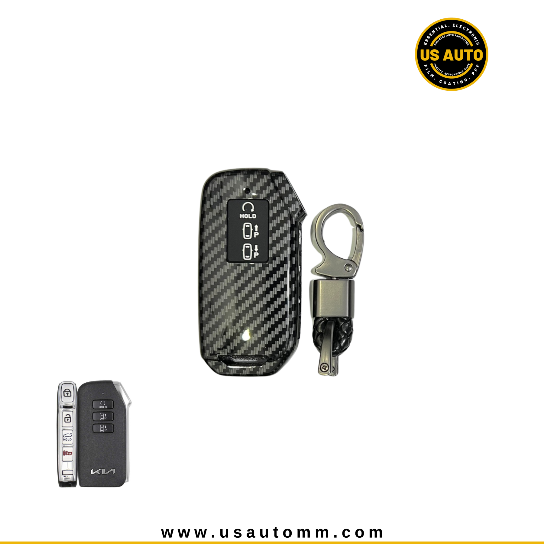 CARBON FIBER KEY COVER (BLACK) KIA K5 (2021 UP) – US AUTO