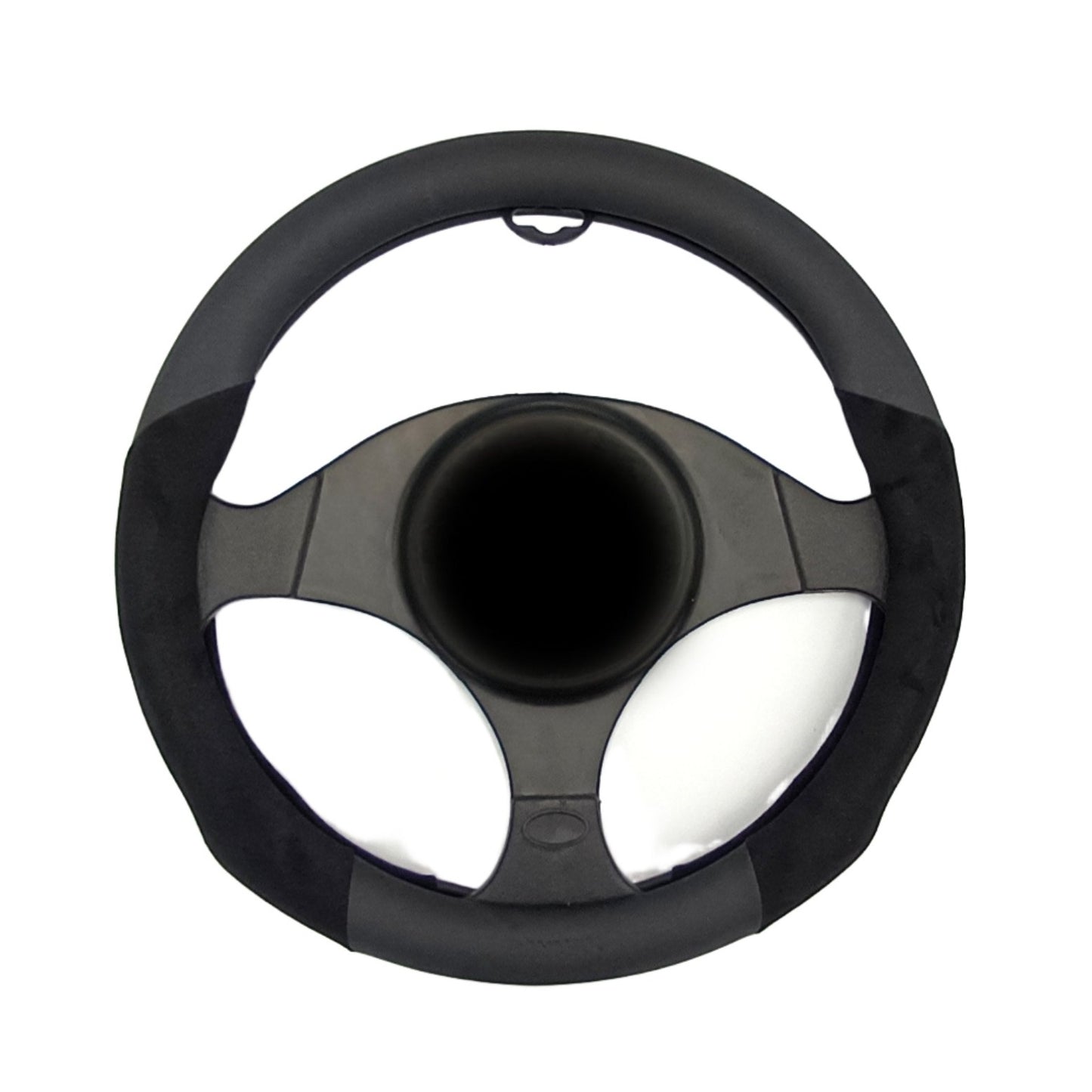 STEERING COVER PVC+SUEDE (H5) (BLACK + BLACK)