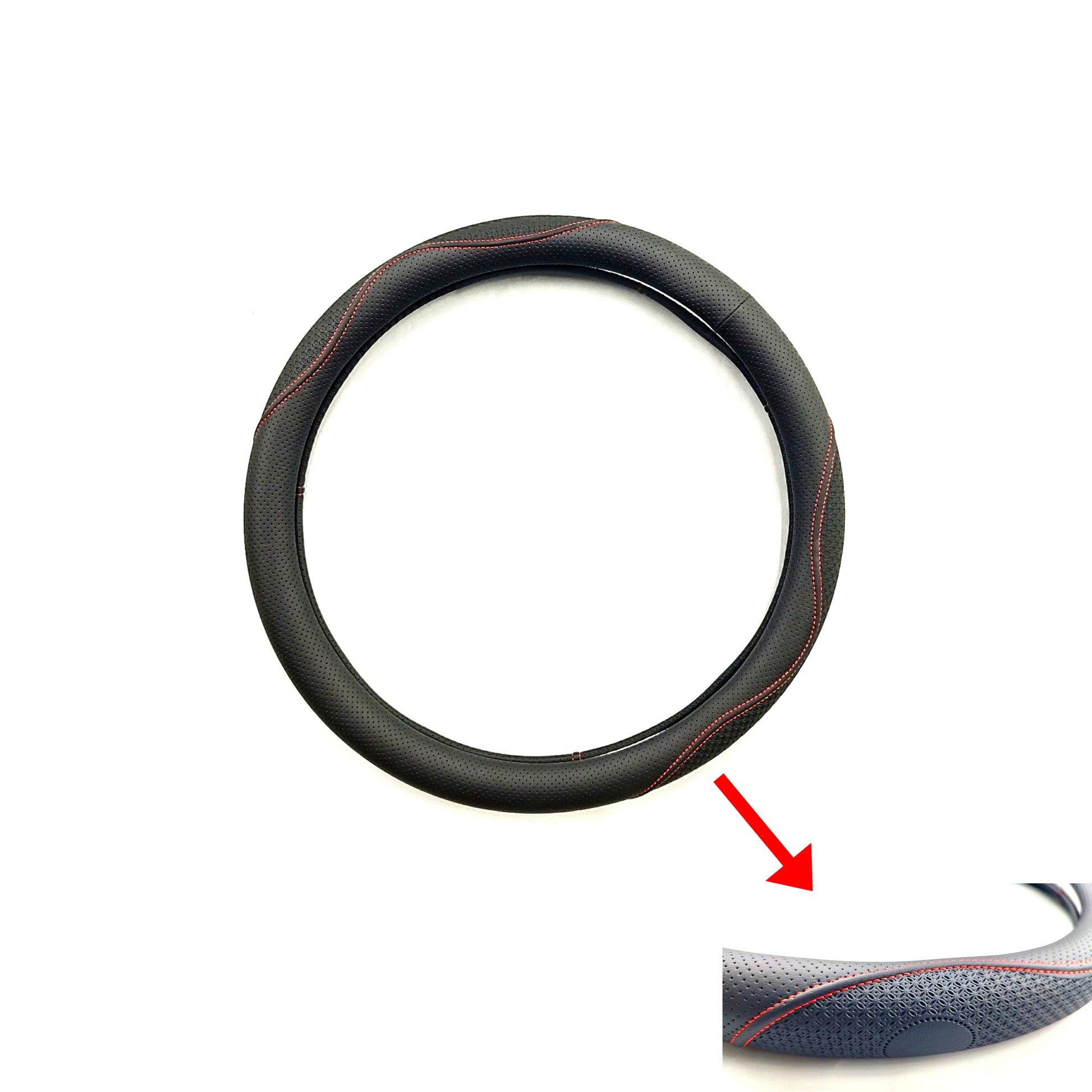 STEERING COVER LEATHER (BLACK)