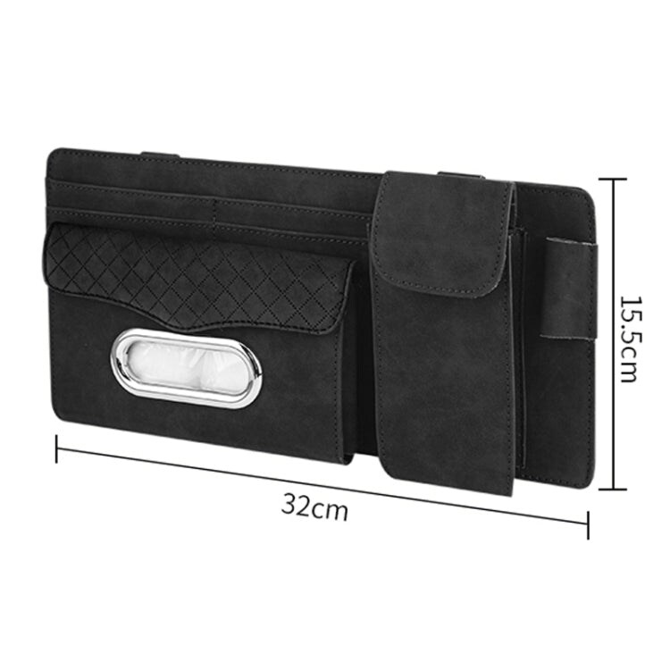 SUN VISOR ORGANIZER WITH TISSUE BOX (BLACK)