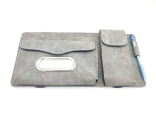 SUN VISOR ORGANIZER WITH TISSUE BOX (GREY)