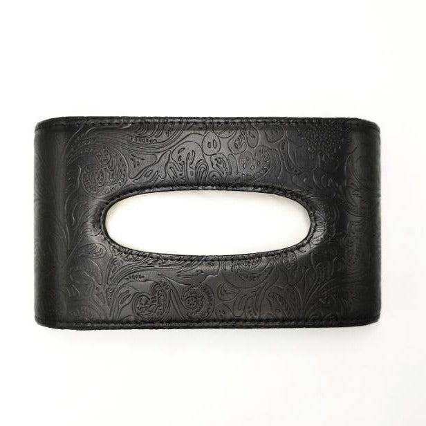 TISSUE BOX LEATHER (BLACK)