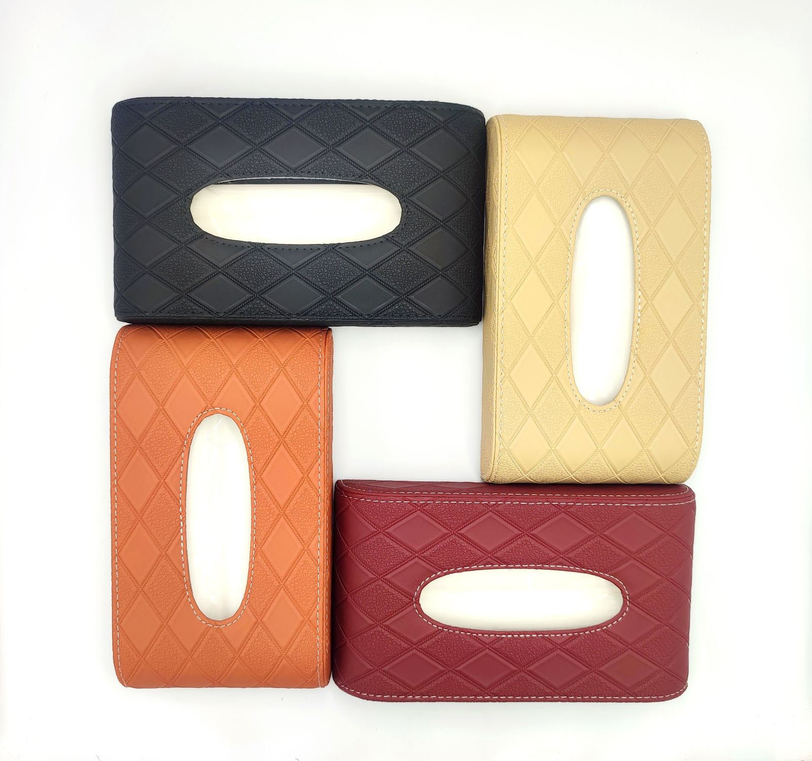 TISSUE BOX LEATHER (WINE RED)