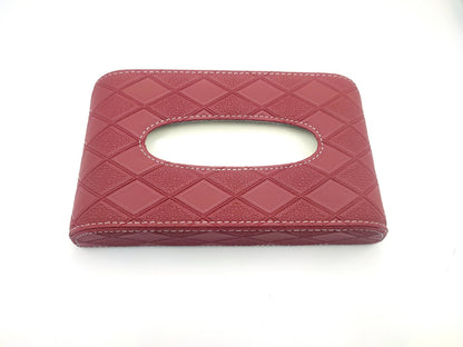 TISSUE BOX LEATHER (WINE RED)