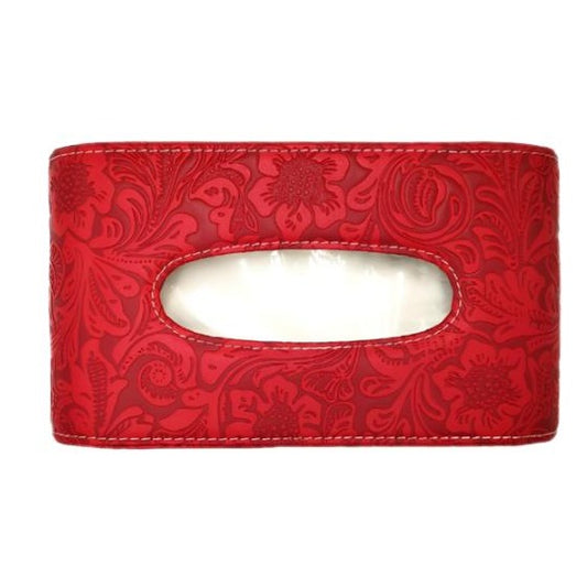 TISSUE BOX LEATHER (WINE RED)