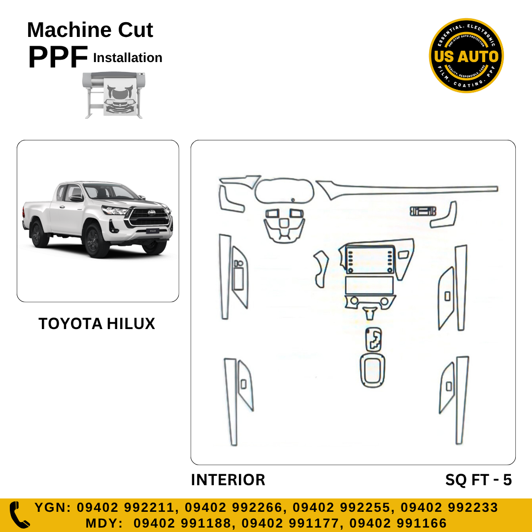 MACHINE CUT INTERIOR PPF TOYOTA HILUX ADVENTURE