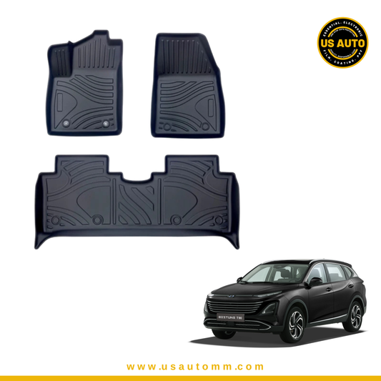 TPE FLOOR MAT (2) ROWS  (BLACK) BESTUNE T90