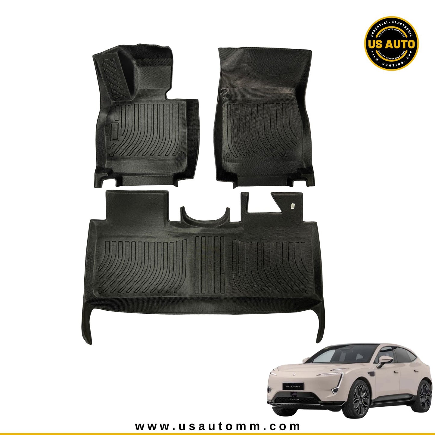 TPE FLOOR MAT (2) ROWS (BLACK) CHANGAN AVATR 11 EV