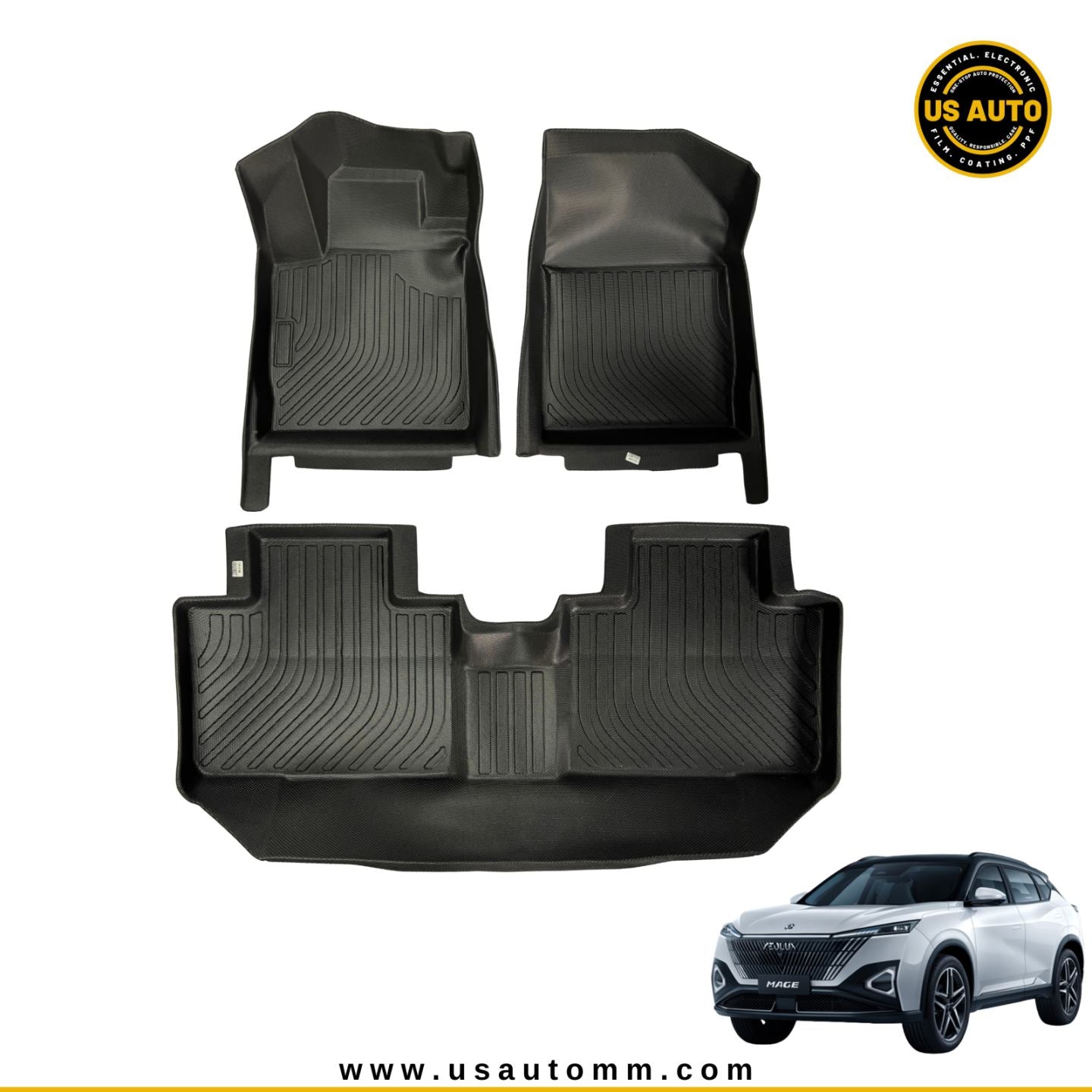 TPE FLOOR MAT (2) ROWS (BLACK) DONGFENG AEOLUS MAGE
