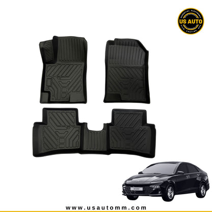 TPE FLOOR MAT (2) ROWS (BLACK) HYUNDAI ACCENT (2021 UP)