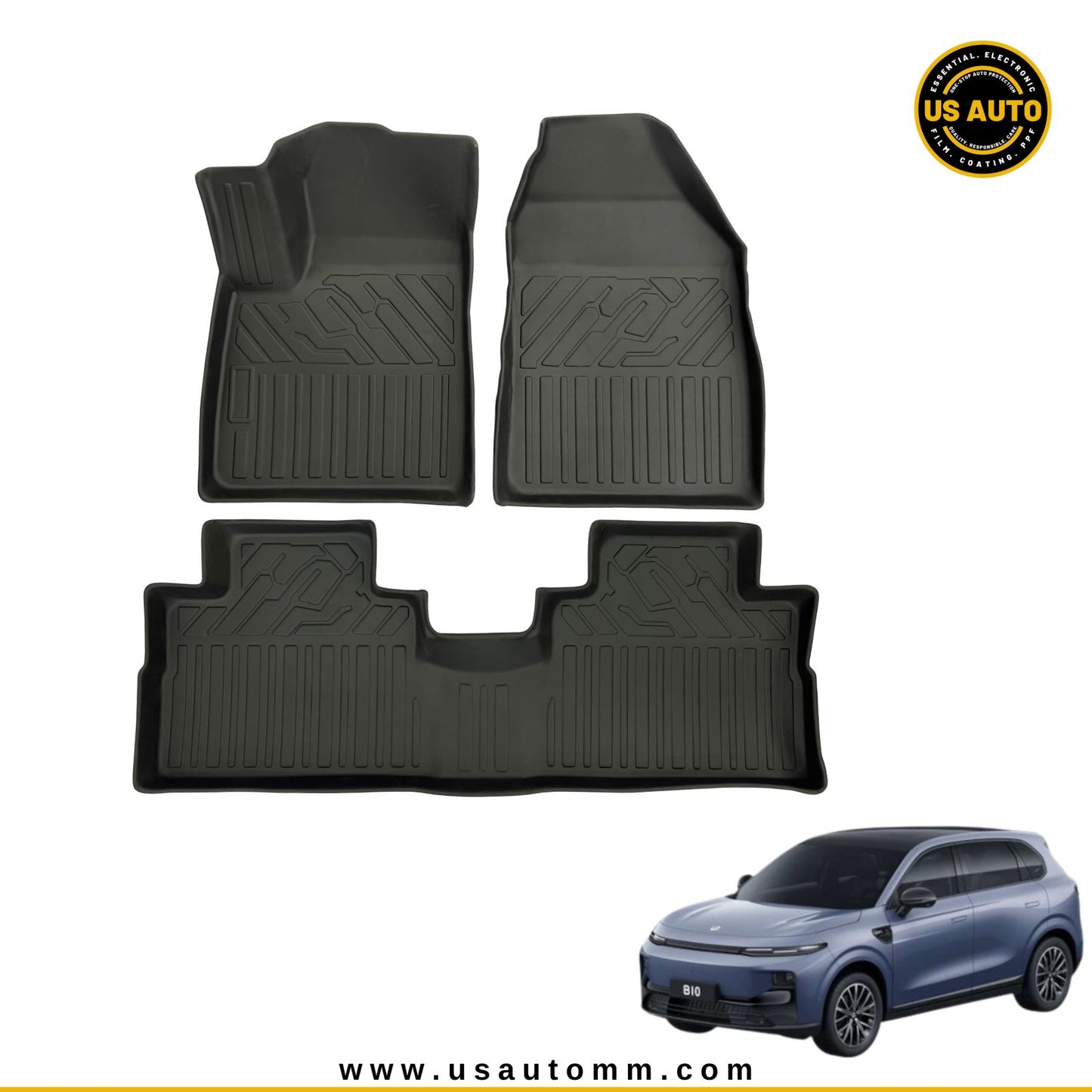 TPE FLOOR MAT (2) ROWS (BLACK) LEAP MOTOR B10 EV
