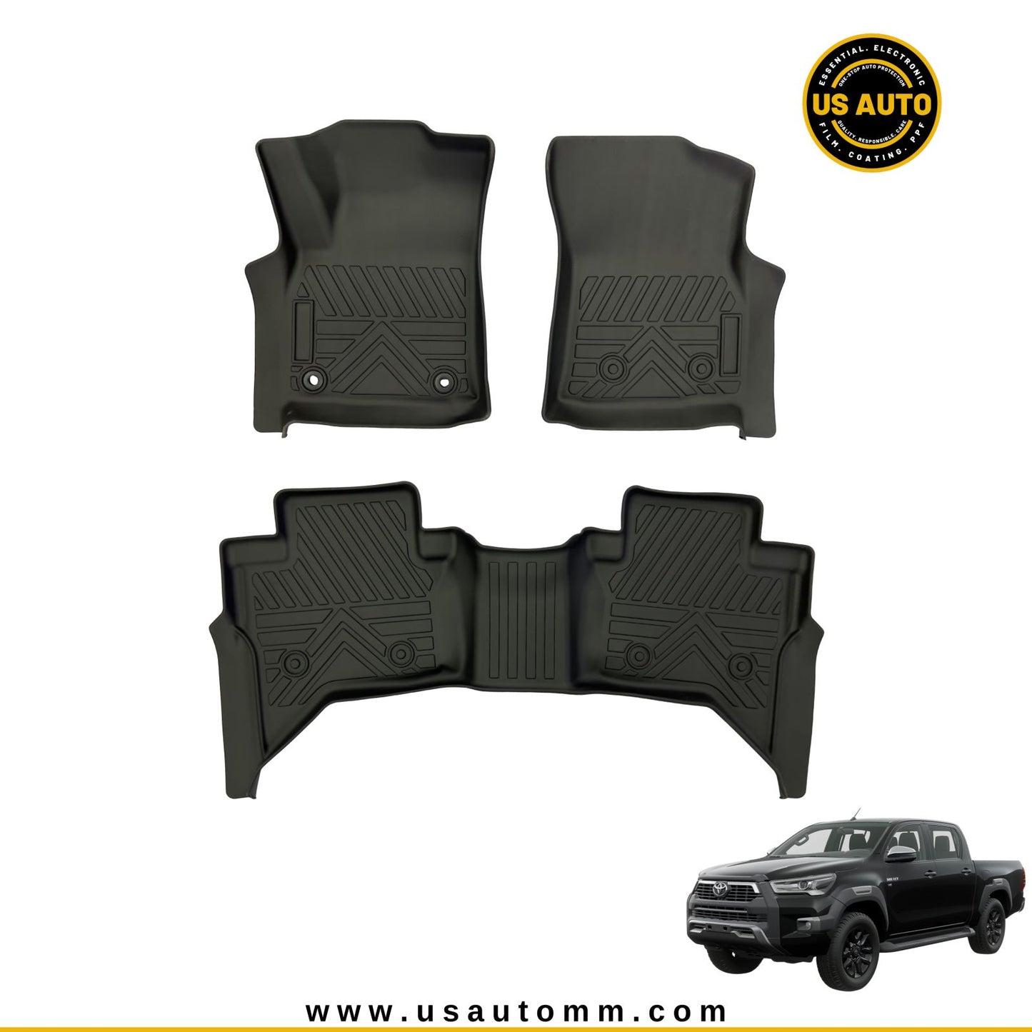 TPE FLOOR MAT (2) ROWS (BLACK) TOYOTA HILUX ADVENTURE