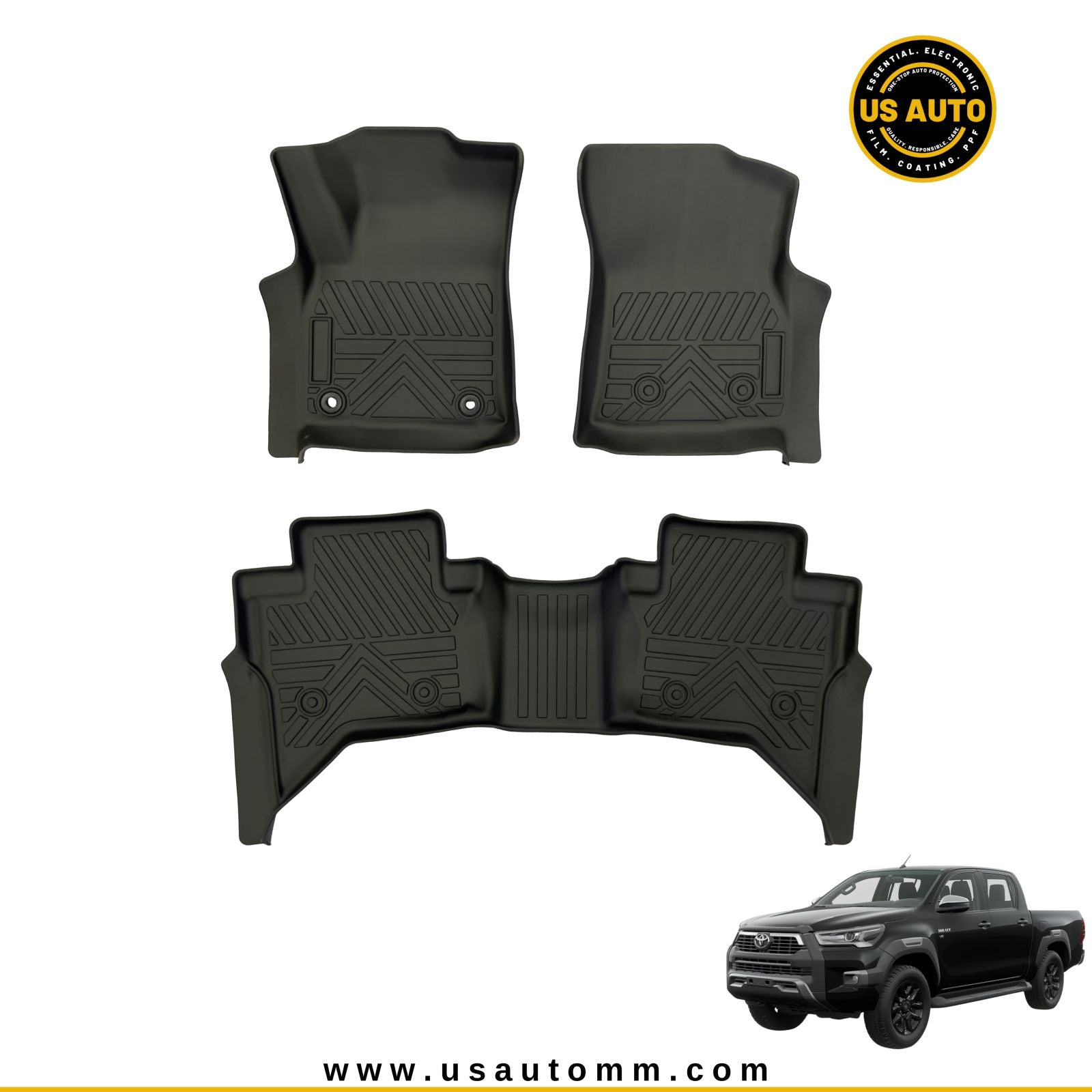 TPE FLOOR MAT (2) ROWS (BLACK) TOYOTA HILUX ADVENTURE