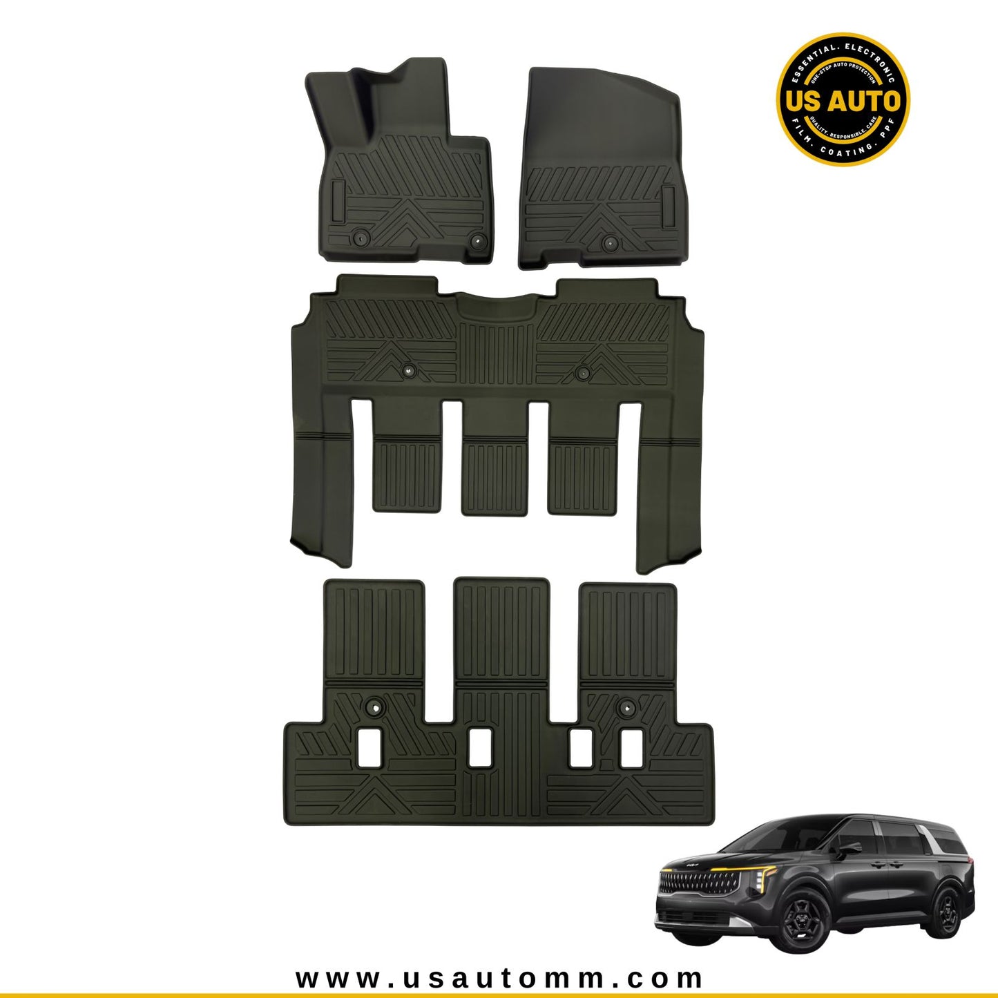 TPE FLOOR MAT (3) ROWS(BLACK) KIA CARNIVAL/ SEDONA (26)