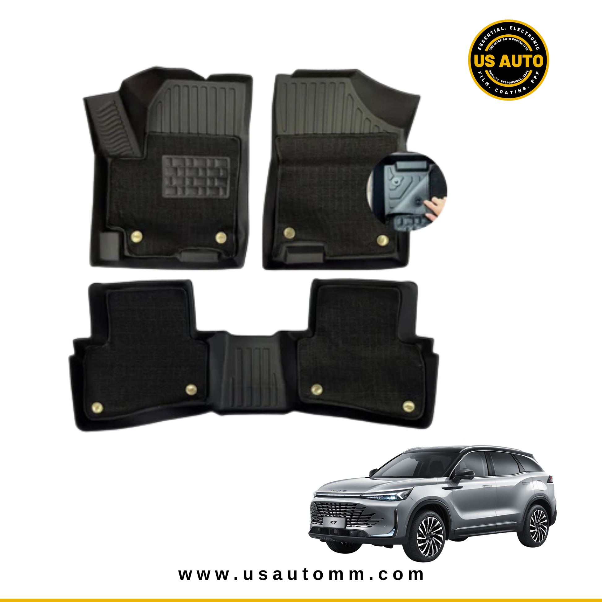 TPE FLOOR MAT DOUBLE LAYER (2) ROWS BAIC X7 (2020 UP)