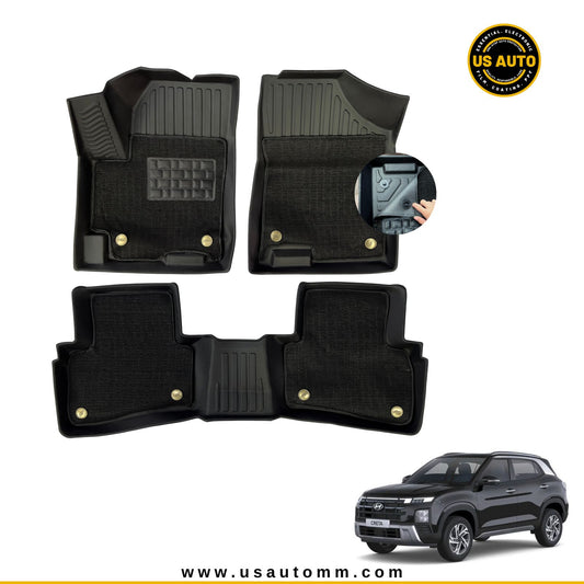 TPE FLOOR MAT DOUBLE LAYER (2) ROWS HYUNDAI CRETA (2024 UP)