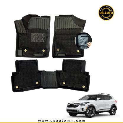 TPE FLOOR MAT DOUBLE LAYER (2) ROWS KIA SELTOS (2024 UP)