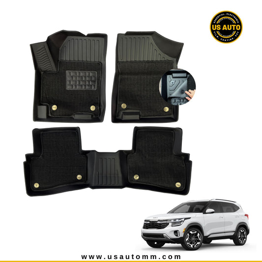 TPE FLOOR MAT DOUBLE LAYER (2) ROWS KIA SELTOS (2024 UP)