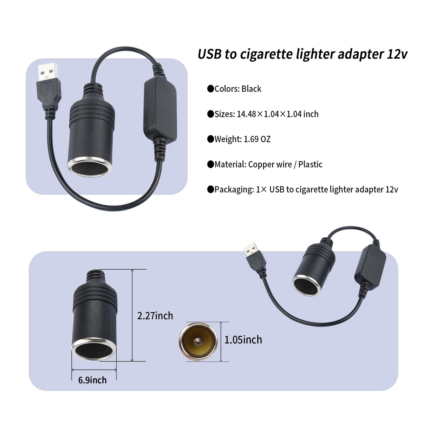 "USB MALE TO12V (PLS-DC026)	