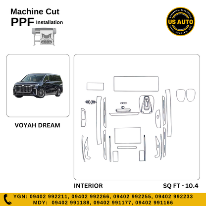 MACHINE CUT INTERIOR PPF VOYAH DREAM EV