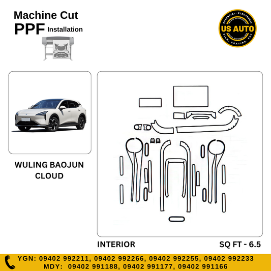MACHINE CUT INTERIOR PPF WULING BAOJUN CLOUD EV