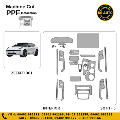 MACHINE CUT INTERIOR PPF ZEEKR 001 EV