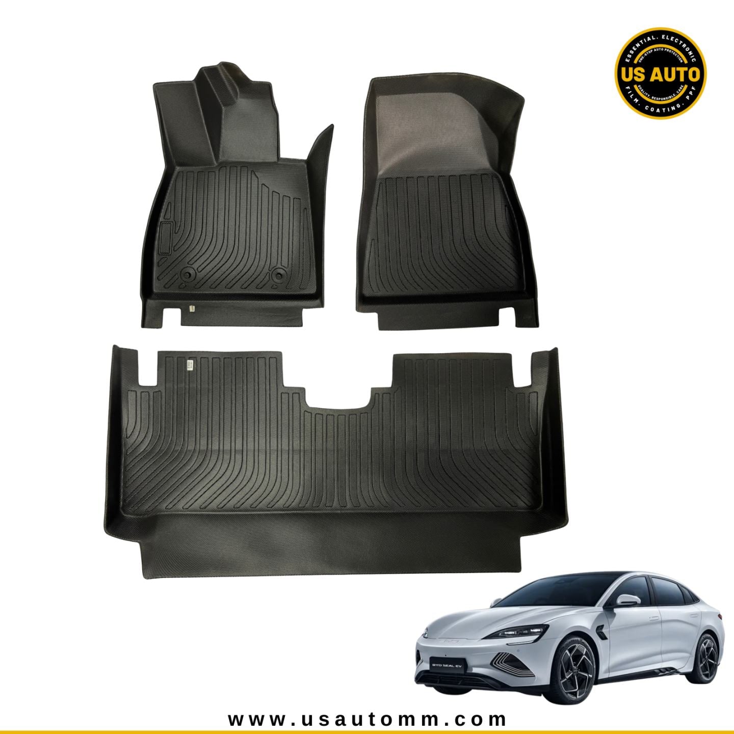 TPE FLOOR MAT (2) ROWS (BLACK) BYD SEAL EV