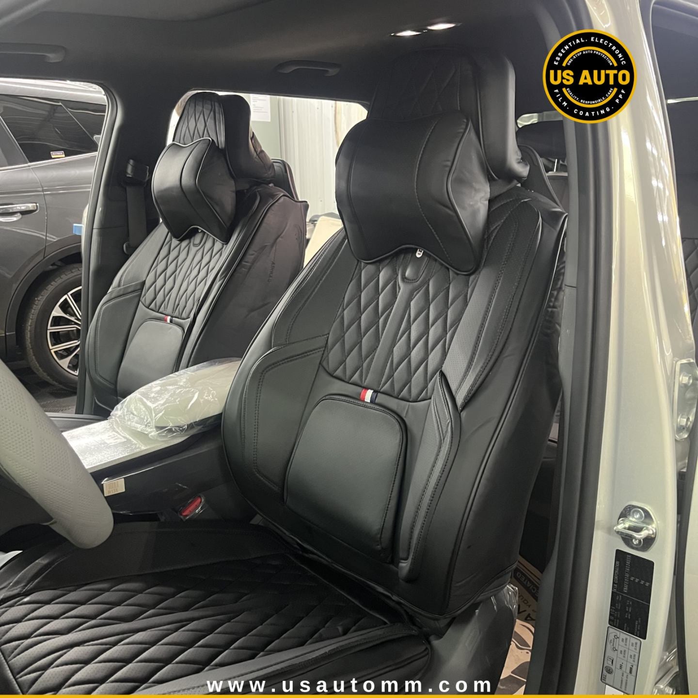 RAYMAX PREMIUM SEAT COVER - LEATHER (JK540) (1) SET (BLACK + BLACK)