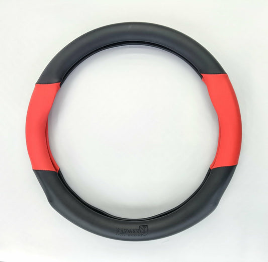 STEERING COVER PVC (H2) (BLACK + RED)