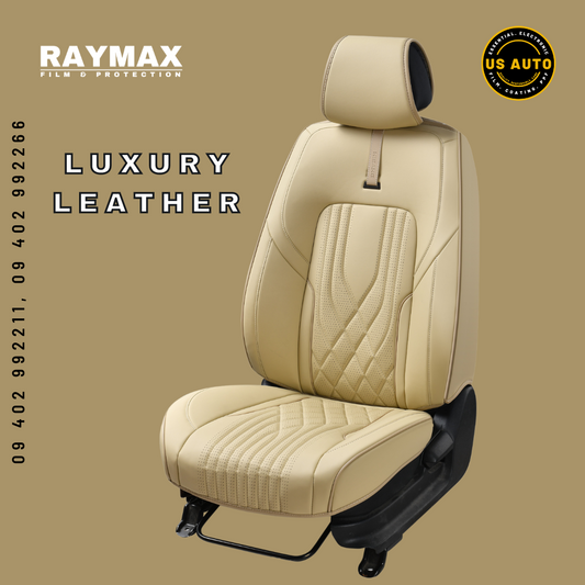 RAYMAX LUXURY SEAT COVER - LEATHER (H- 2022CX- 07) (1)SET (BEIGE)