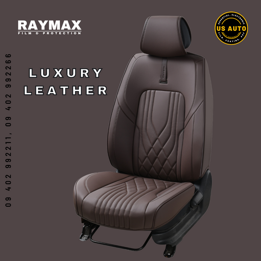 RAYMAX LUXURY SEAT COVER - LEATHER (H- 2022CX- 07) (1)SET (COFFEE)