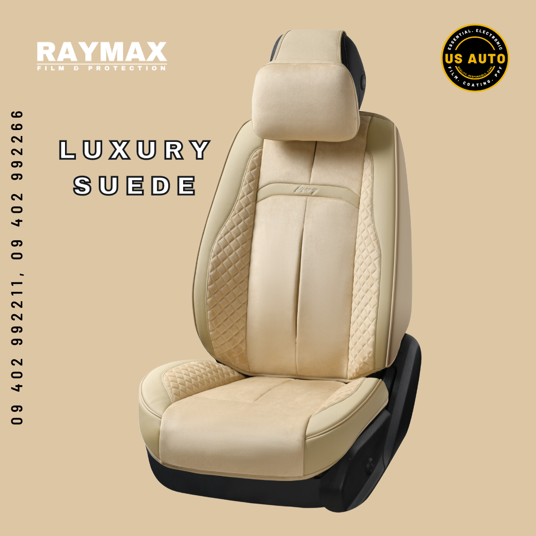 RAYMAX LUXURY SEAT COVER (H-QD21-06) (1) SET (BEIGE + BEIGE)
