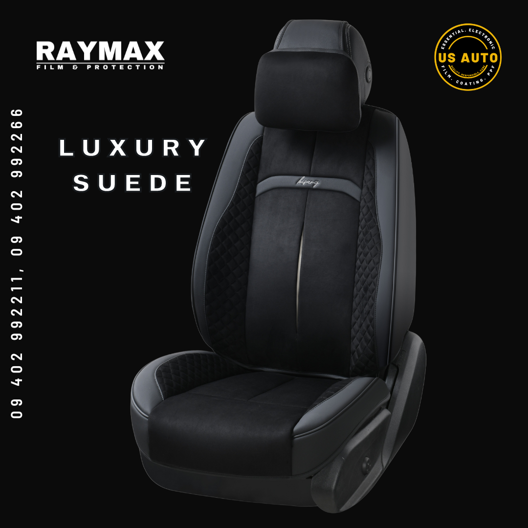 RAYMAX LUXURY SEAT COVER (H-QD21-06) (1) SET (BLACK + BLACK)