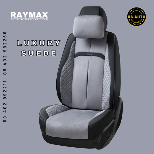RAYMAX LUXURY SEAT COVER (H-QD21-06) (1) SET (BLACK + GREY)