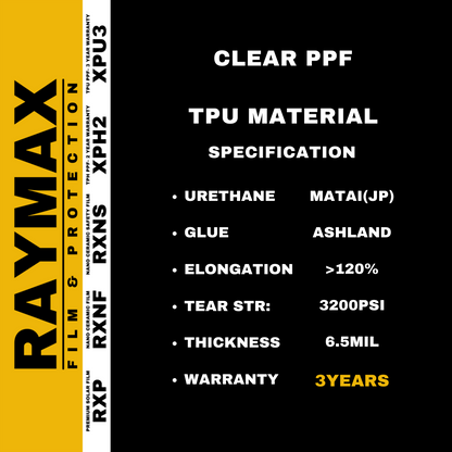 XLARGE SIZE (RAYMAX XPU3 CLEAR PPF) COMPLETE INSTALLATION