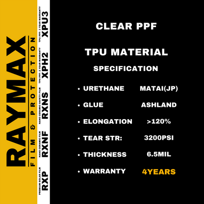 XLARGE SIZE (RAYMAX XPU4 CLEAR PPF) COMPLETE INSTALLATION