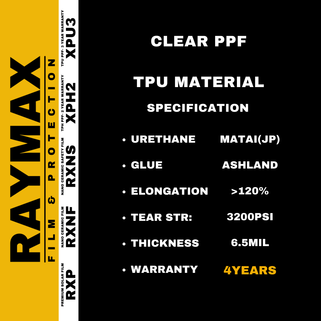 MEDIUM SIZE (RAYMAX XPU4 CLEAR PPF) COMPLETE INSTALLATION