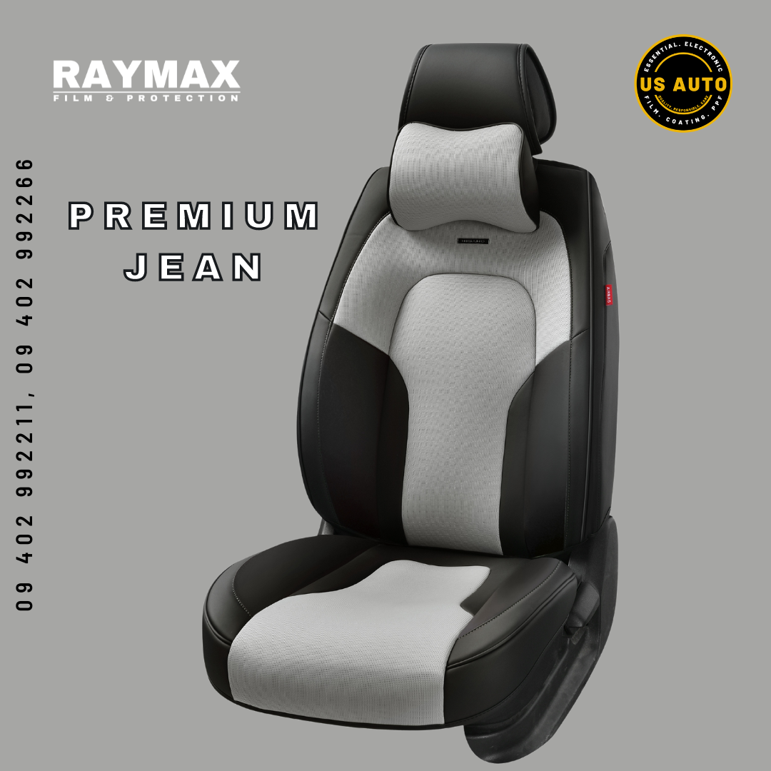 RAYMAX PREMIUM SEAT COVER (H-2022CX-05) (1)SET (GREY + BLACK)