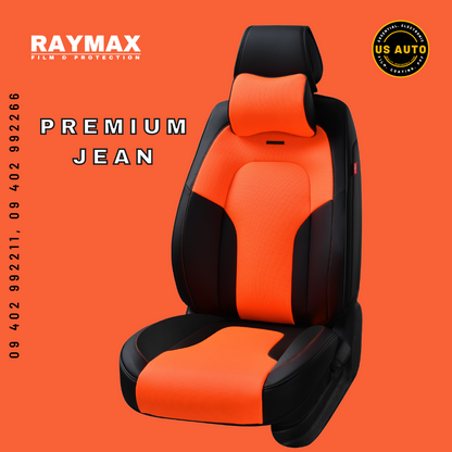 RAYMAX PREMIUM SEAT COVER (H-2022CX-05) (1)SET (ORANGE + BLACK)