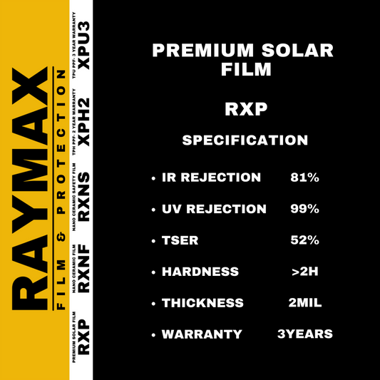 MEDIUM SIZE (RAYMAX PREMIUM SOLAR FILM RXP) COMPLETE INSTALLATION